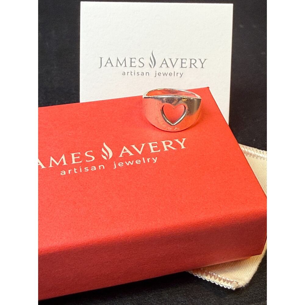 James Avery RETIRED Sterling OPEN HEART Ring Size 7